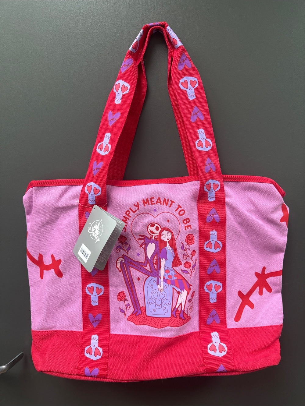 Disney the Nightmare Before Christmas Jack Skellington and Sallie Valentine Tote